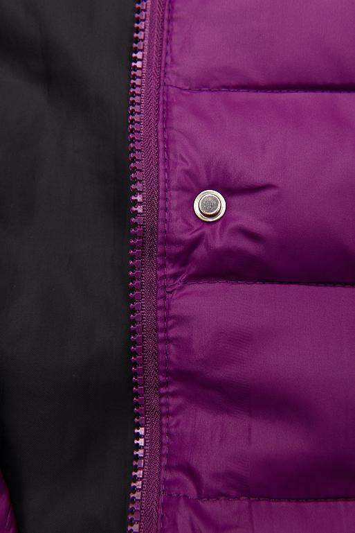 Steppjacke mit abnehmbarer Kapuze lila