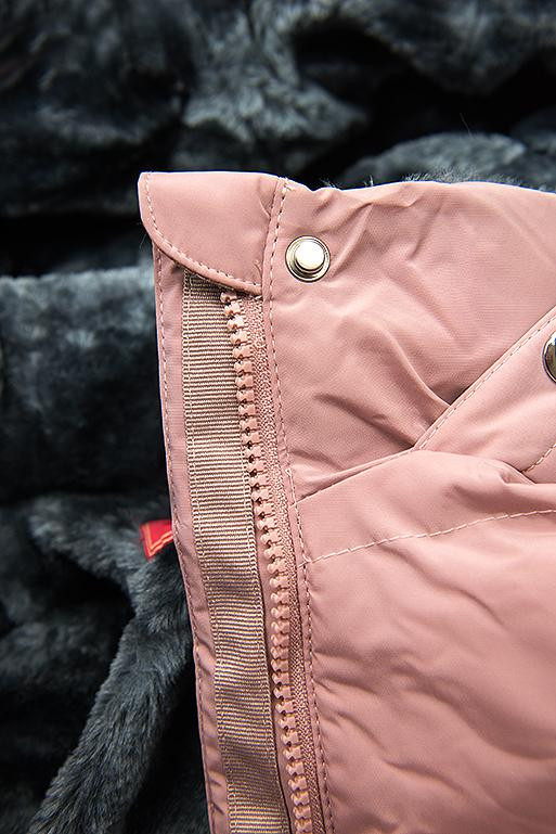 Winterjacke mit kuscheliger Teddy Fleece rosa
