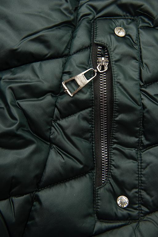 Gesteppte Winterjacke mit hohem Kragen grün