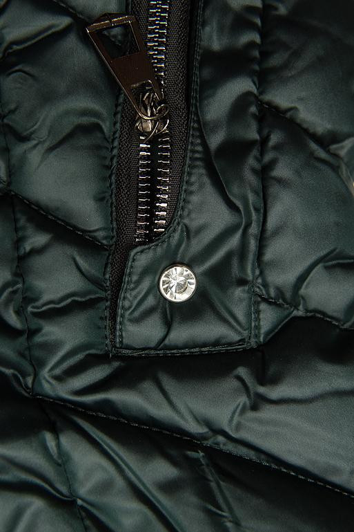 Gesteppte Winterjacke mit hohem Kragen grün