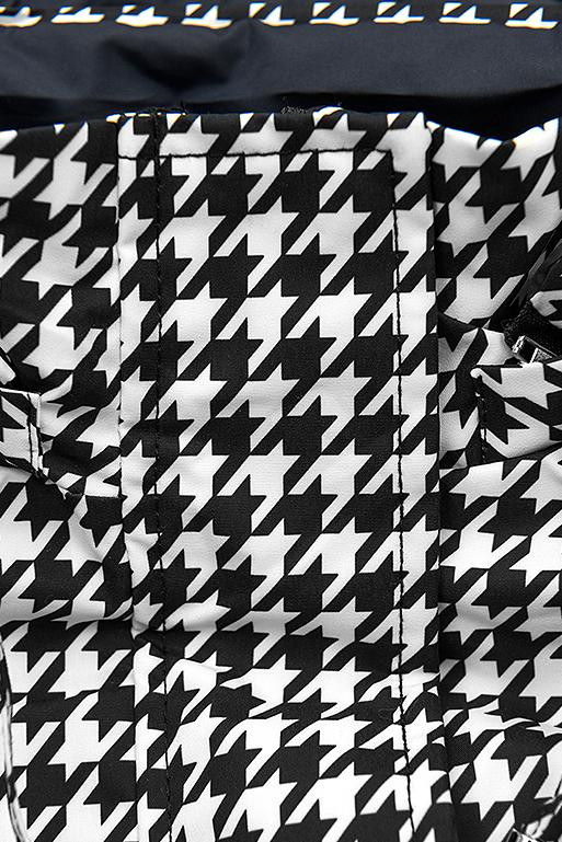 Parka mit Hahnentrittmuster/dunkelblau