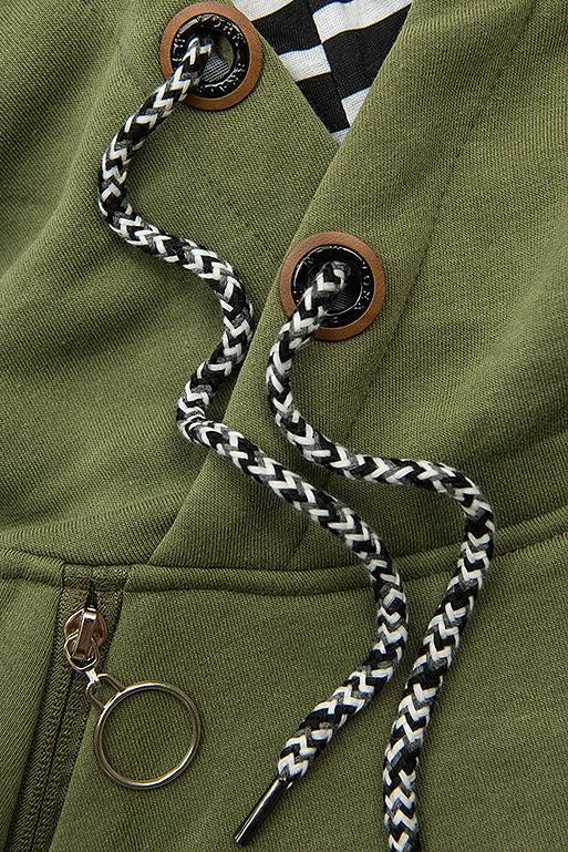 Sweatshirt/Sweatkleid mit Kapuze khaki
