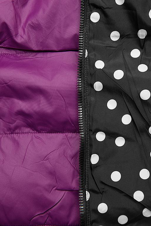 Wattierte Steppjacke mit Wendemöglichkeit lila/schwarz