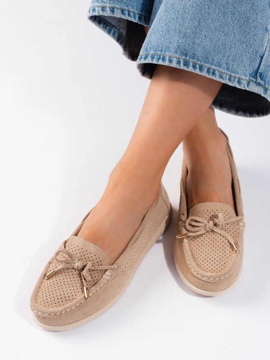 Beige Damen Mokassins
