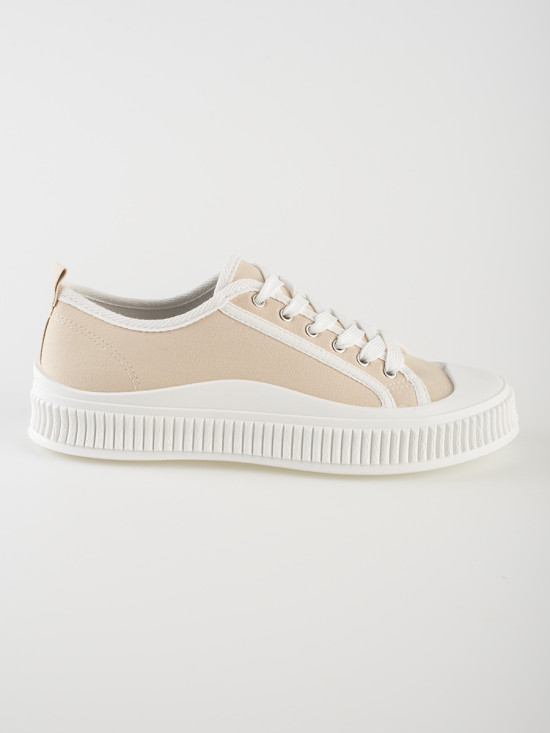 Beige Damen Sneakers auf Plattform