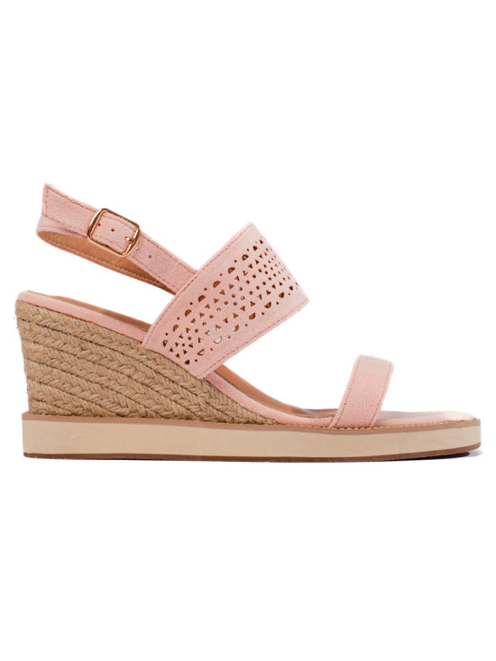 Rosa Damen Sandalen mit Keilabsatz