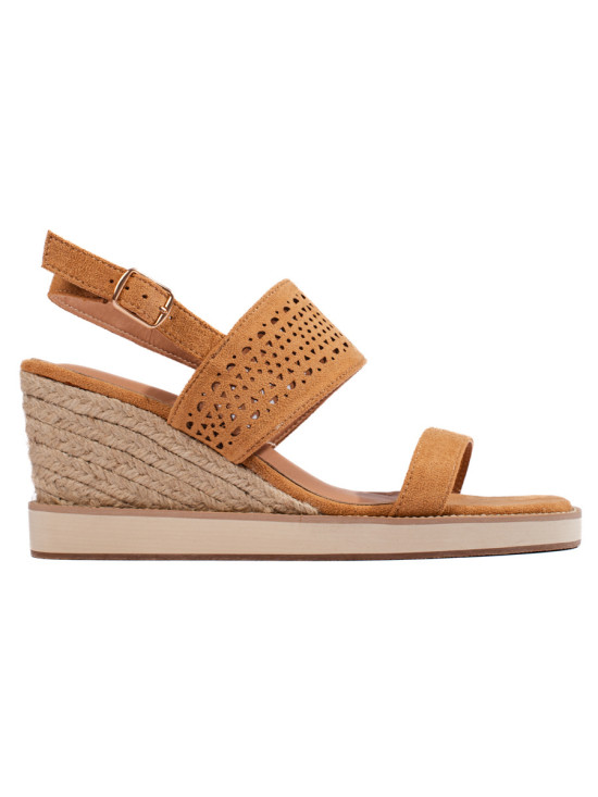 Braune Damen Sandalen mit Keilabsatz