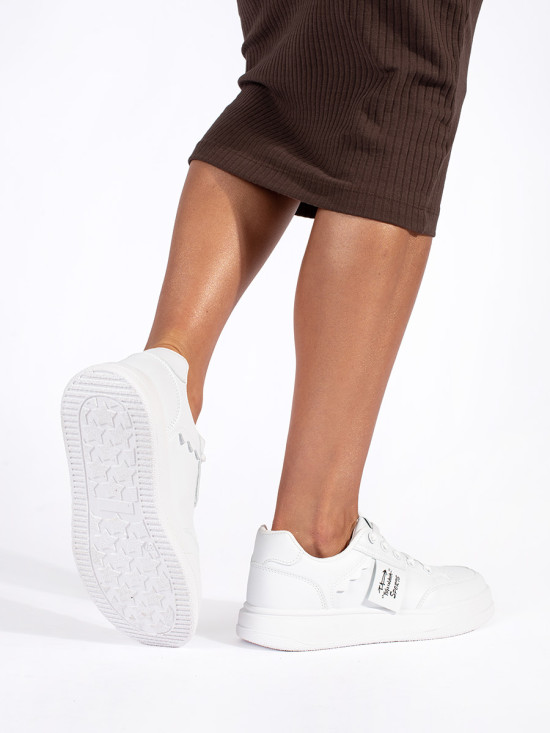 Weiße Plattform Sneakers