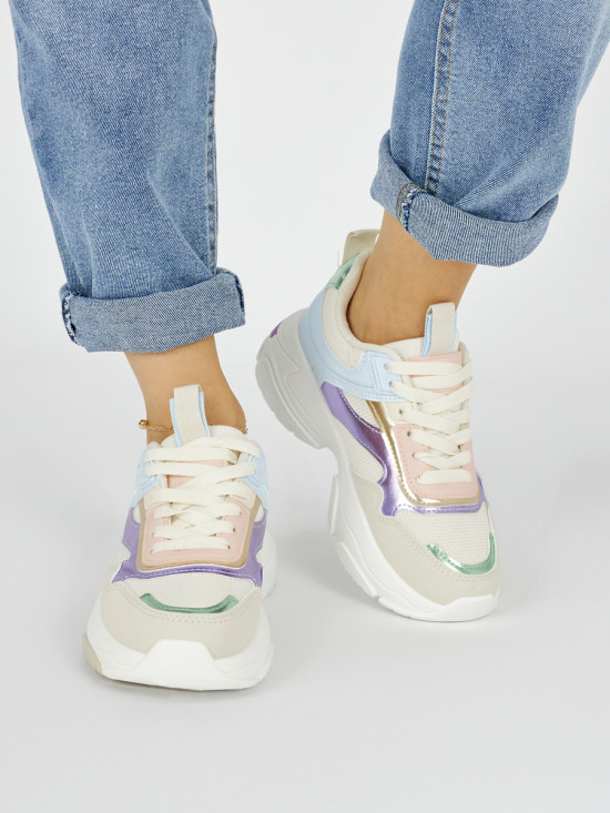 Bunte Damen-Sneaker mit dicker Sohle