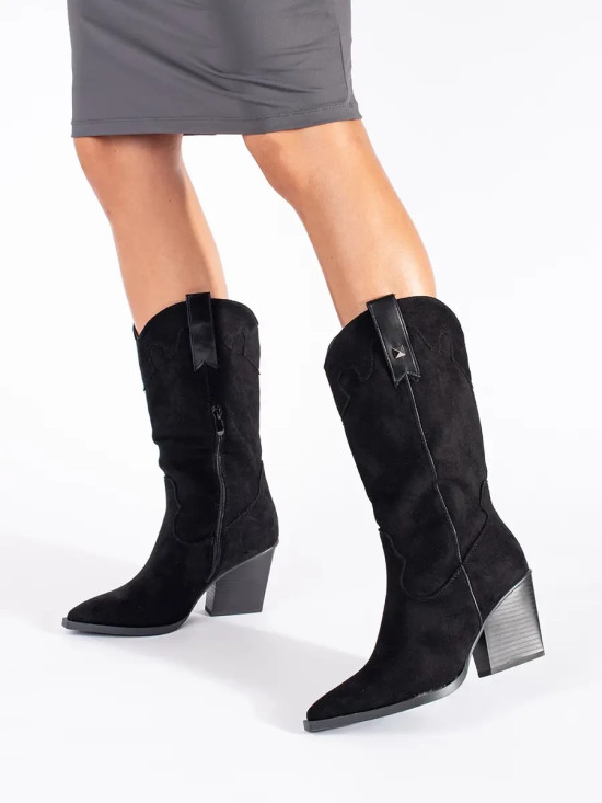 Schwarze Wildleder Stiefeletten