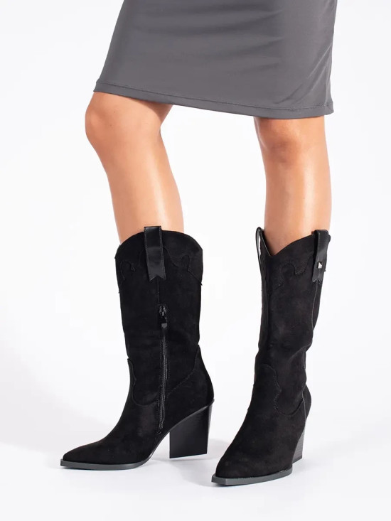 Schwarze Wildleder Stiefeletten