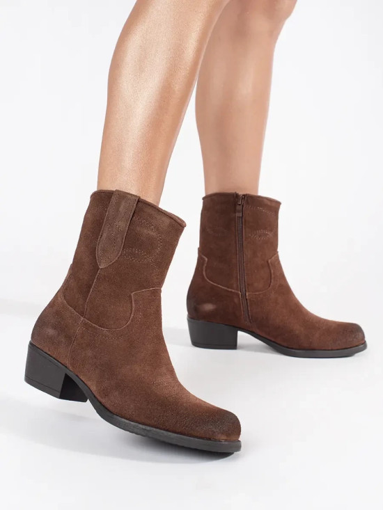 Braune Leder Stiefeletten Sergio Leone