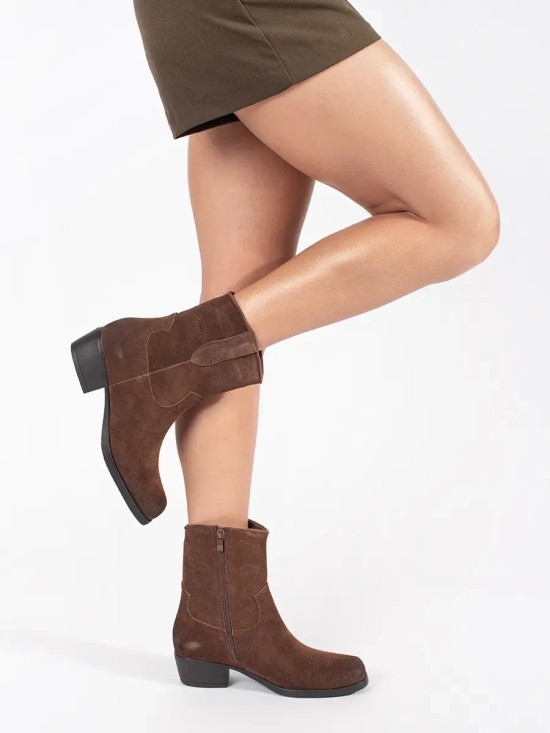 Braune Leder Stiefeletten Sergio Leone