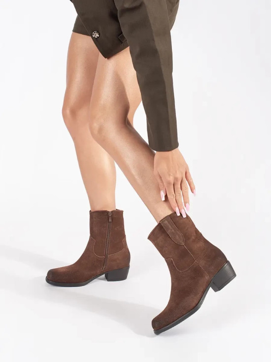 Braune Leder Stiefeletten Sergio Leone
