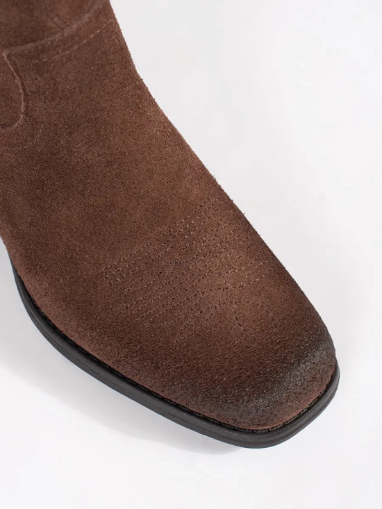 Braune Leder Stiefeletten Sergio Leone