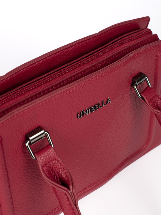 Rote klassische Damenhandtasche mit abnehmbarem Gurt