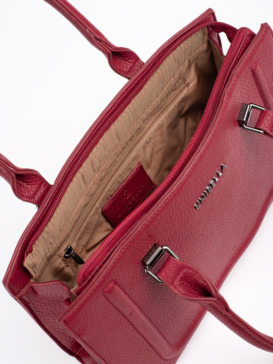 Rote klassische Damenhandtasche mit abnehmbarem Gurt