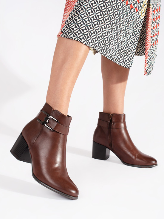 Braune Ankle Boots Sergio Leone mit Absatz