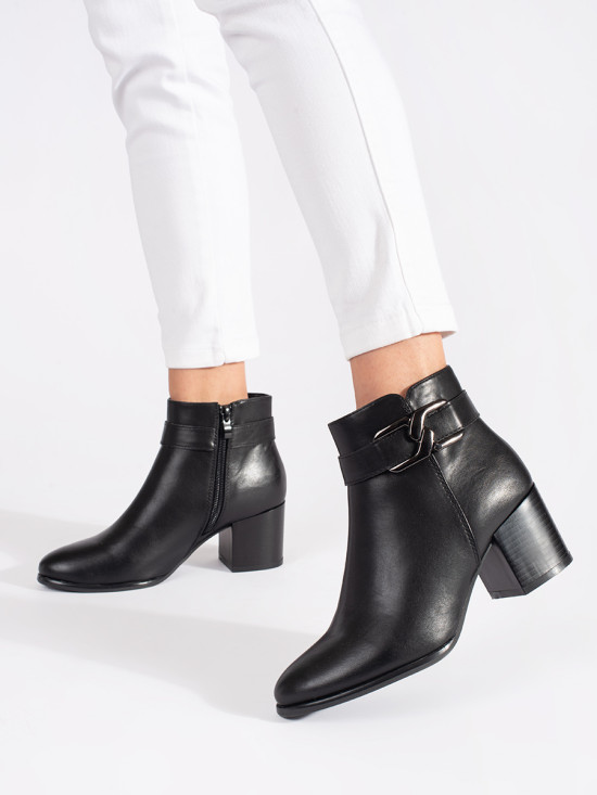 Schwarze Ankle Boots Sergio Leone mit Absatz