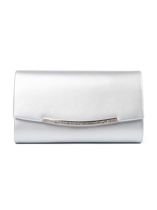 Silberne Clutch mit Kette