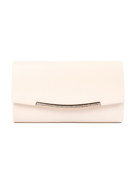 Helle beige Clutch mit Kette