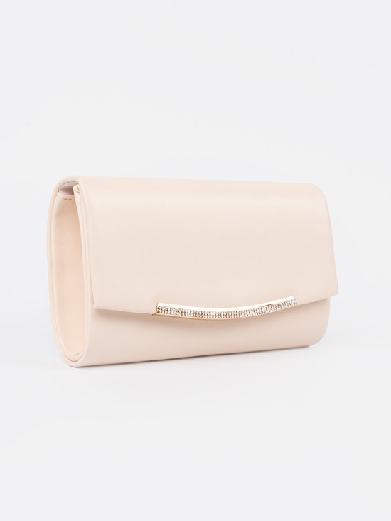 Helle beige Clutch mit Kette