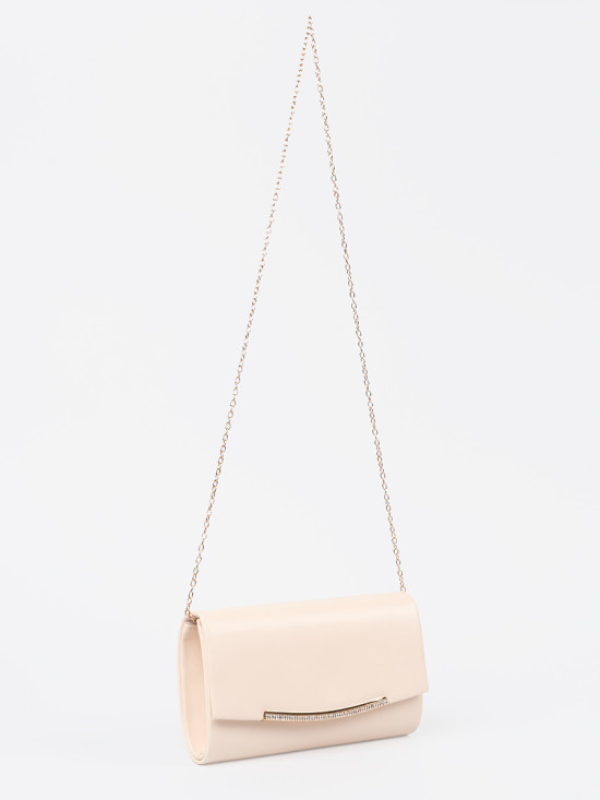 Helle beige Clutch mit Kette