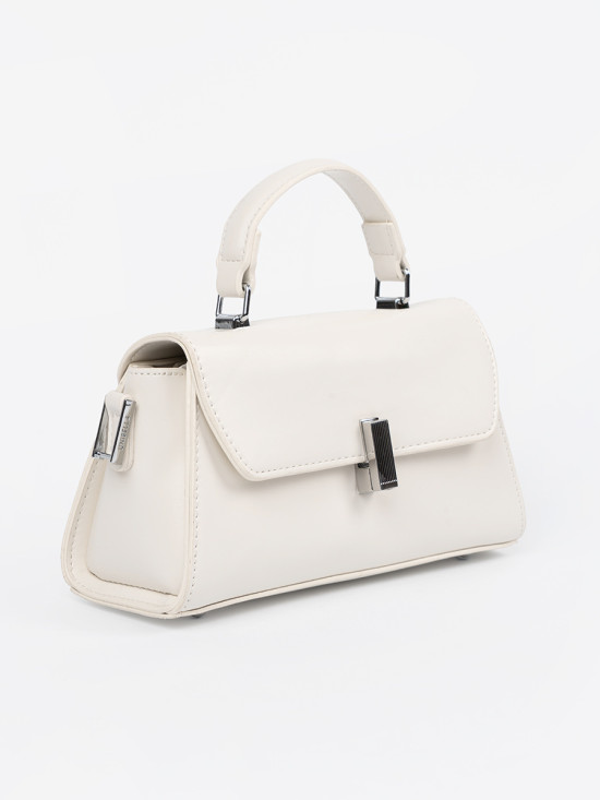 Helle beige kleine Handtasche mit Henkel