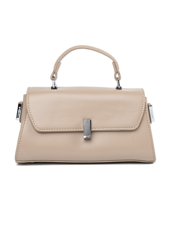 Beige kleine Handtasche mit Henkel