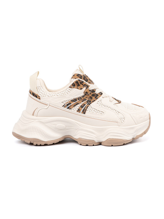 Sneakers mit dicker Sohle im Leopardenmuster