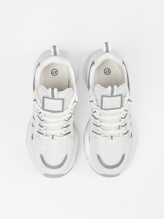 Weiße Damen Sneakers auf Plattform