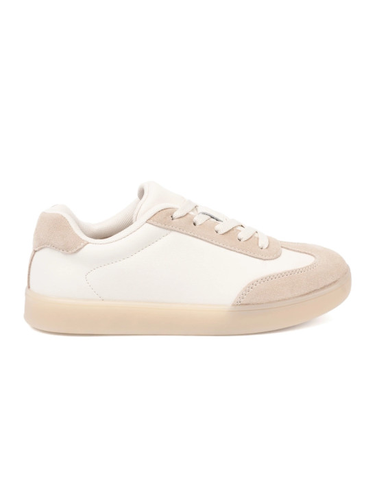 Weiß-beige Damen Sneakers
