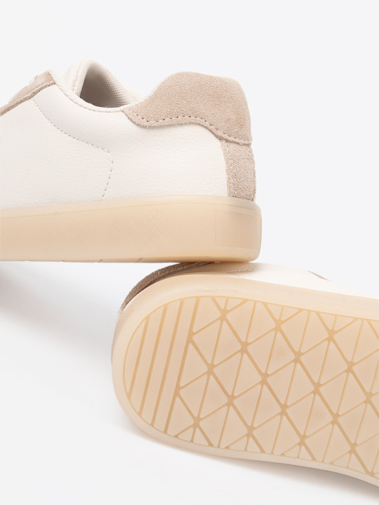 Weiß-beige Damen Sneakers
