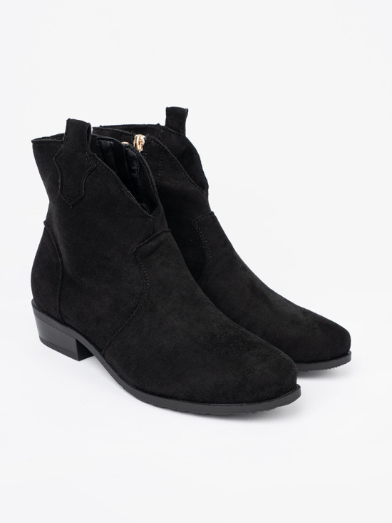 Schwarze Wildleder Stiefeletten
