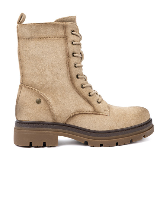 Beige Wildleder Stiefeletten mit robustem Profil