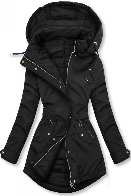 Beidseitig tragbare Übergangsjacke schwarz