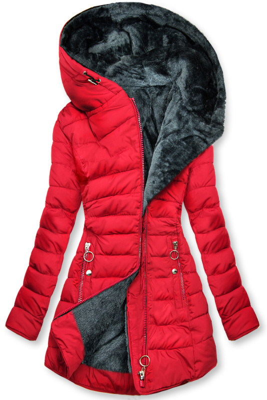Winter Steppmantel rot/anthrazit