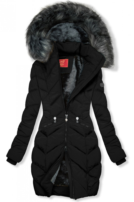 Jacke mit gestepptem Design schwarz