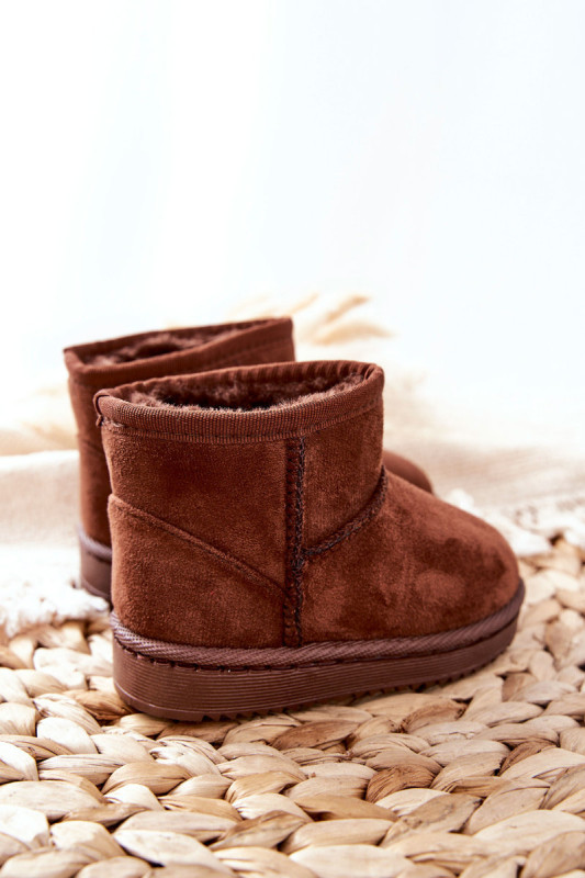 Gefütterte braune Schneestiefel aus Wildlederimitat
