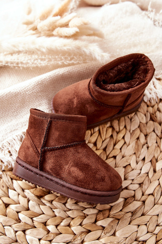 Gefütterte braune Schneestiefel aus Wildlederimitat