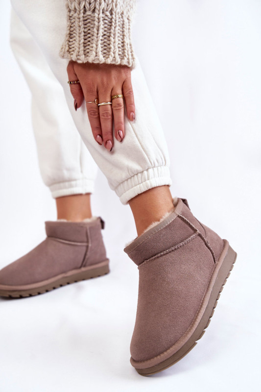 Graue niedrige Wildleder-Snowboots