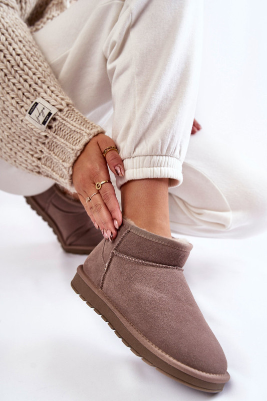 Graue niedrige Wildleder-Snowboots