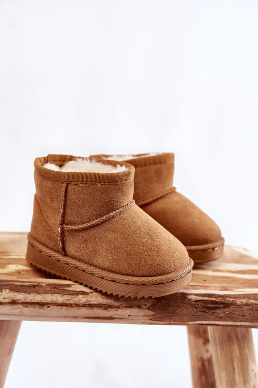 Gefütterte braune Stiefelette mit Fell
