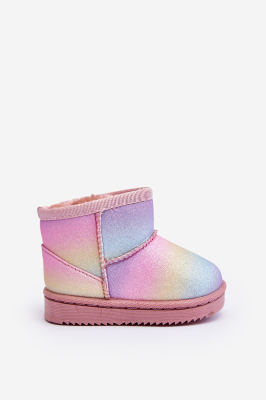 Gefütterte bunte Schneestiefel mit Fell