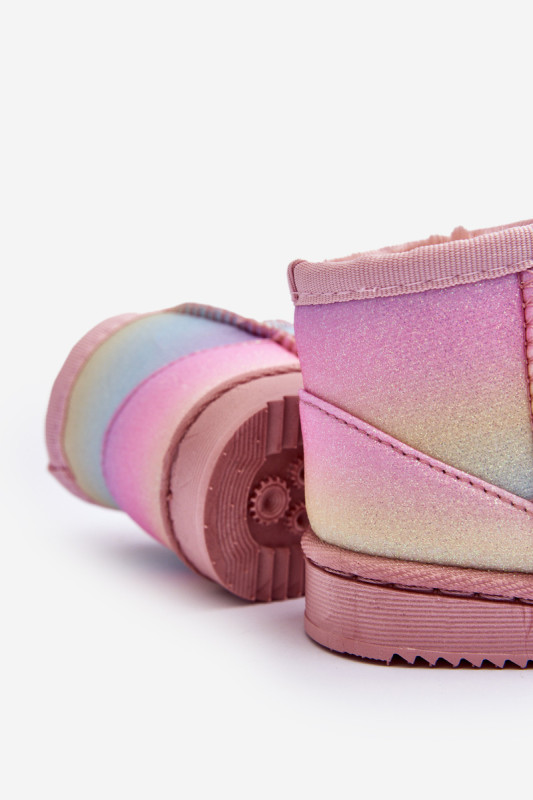 Gefütterte bunte Schneestiefel mit Fell