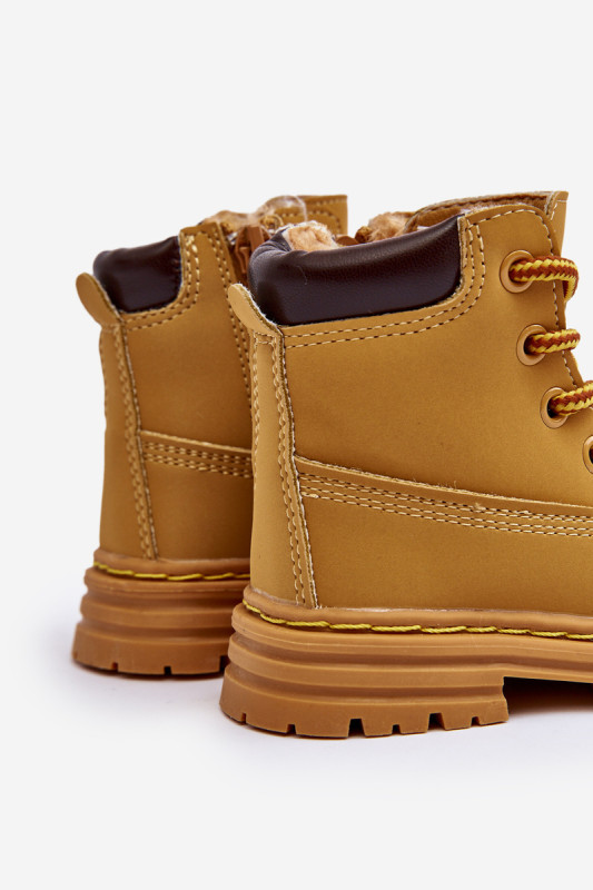 Gefütterte braune Stiefelette mit Reißverschluss