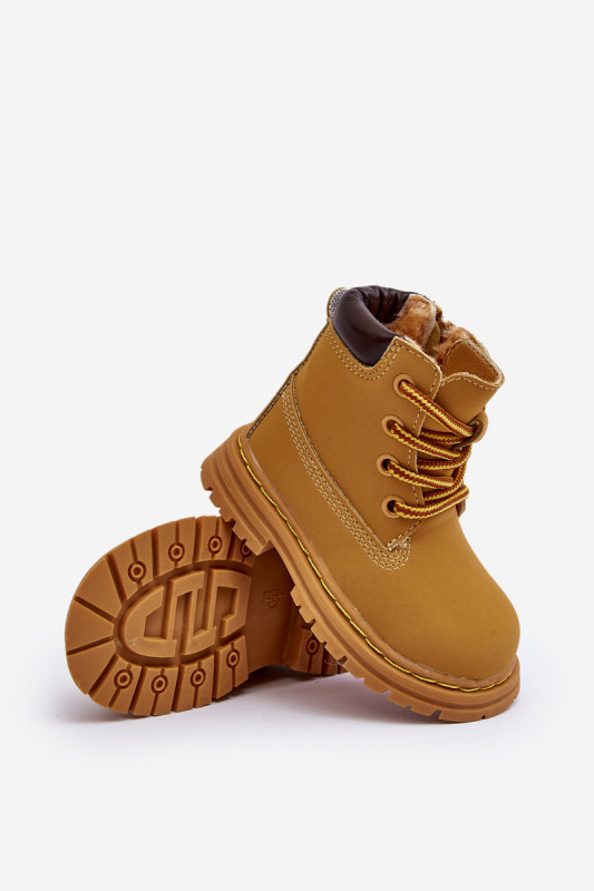 Gefütterte braune Stiefelette mit Reißverschluss