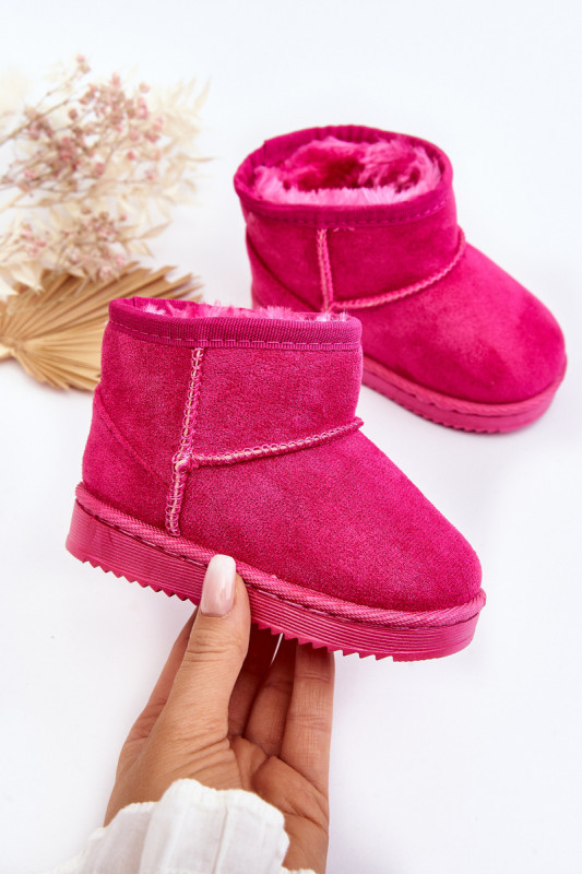 Gefütterte rosa Slip-on-Schneestiefel