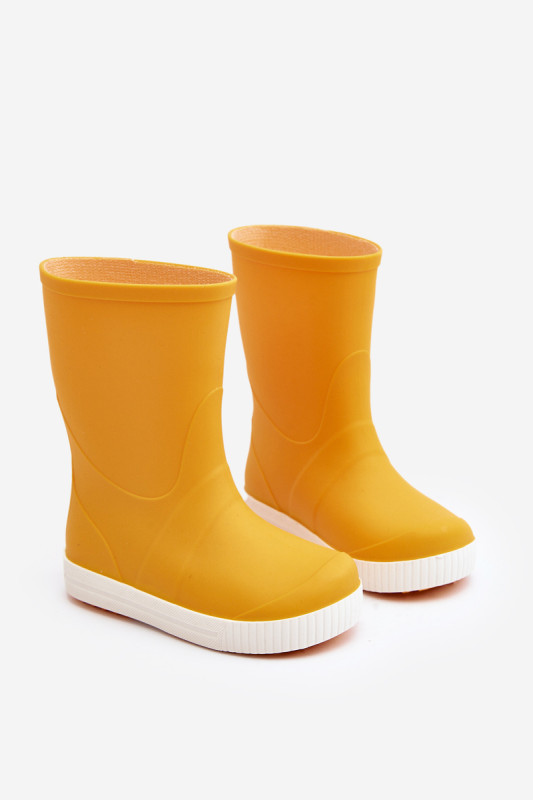 Gelber Gummistiefel mit Plattform und profilierter Innensohle