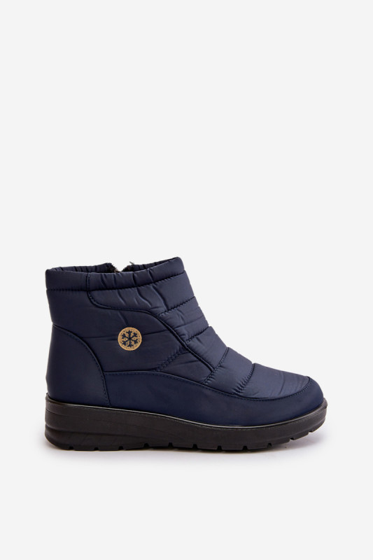 Gefütterte blaue Schneestiefel mit Plateau